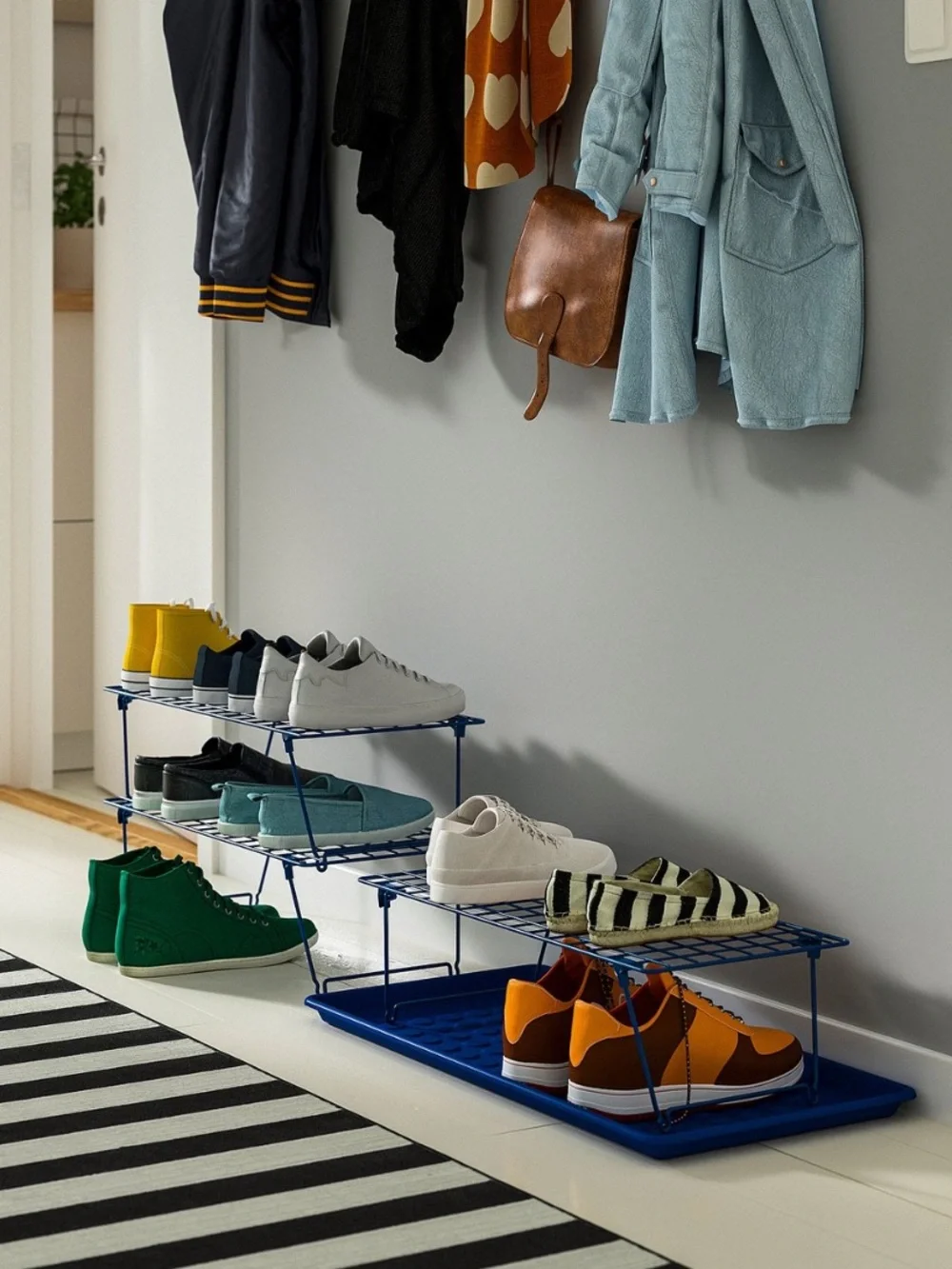 IKEA GREJIG Red Wire Shelf / Shoe Rack • Stackable Storage • NWT